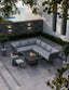 Royalcraft Outdoor Furniture Mayfair Corner Lounging Set with Fire Pit Table and 1 Bench House of Isabella UK