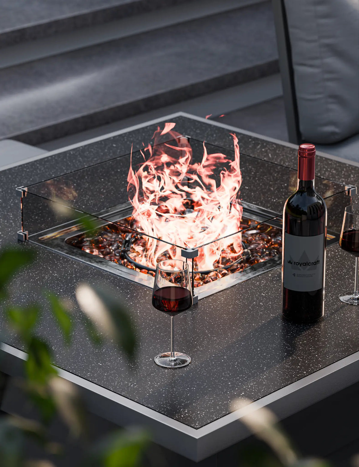 Royalcraft Outdoor Furniture Mayfair Corner Lounging Set with Fire Pit Table and 2 Benches House of Isabella UK