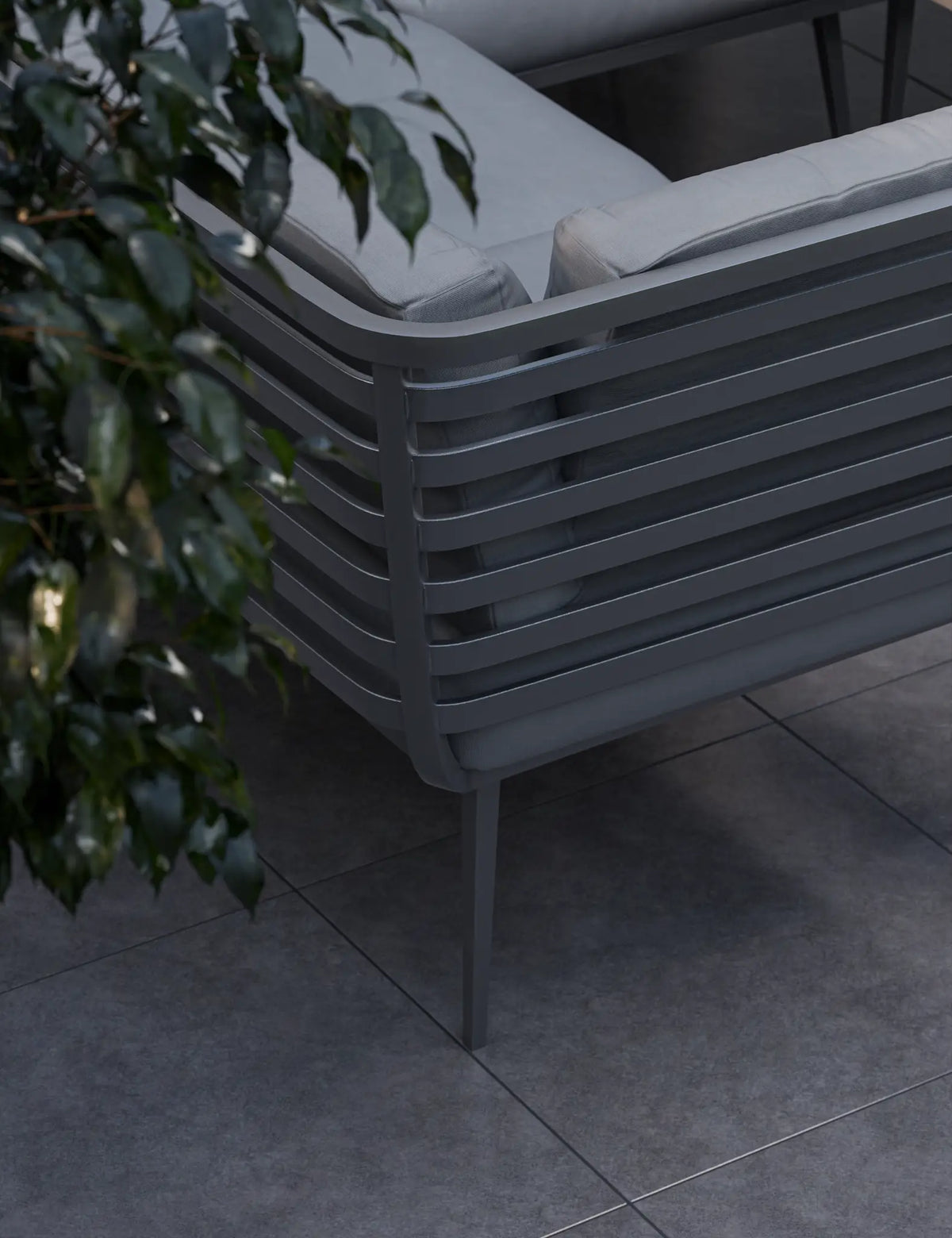 Royalcraft Outdoor Furniture Mayfair Corner Lounging Set with Fire Pit Table and 2 Benches House of Isabella UK