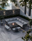 Royalcraft Outdoor Furniture Mayfair Corner Lounging Set with Fire Pit Table and 2 Benches House of Isabella UK