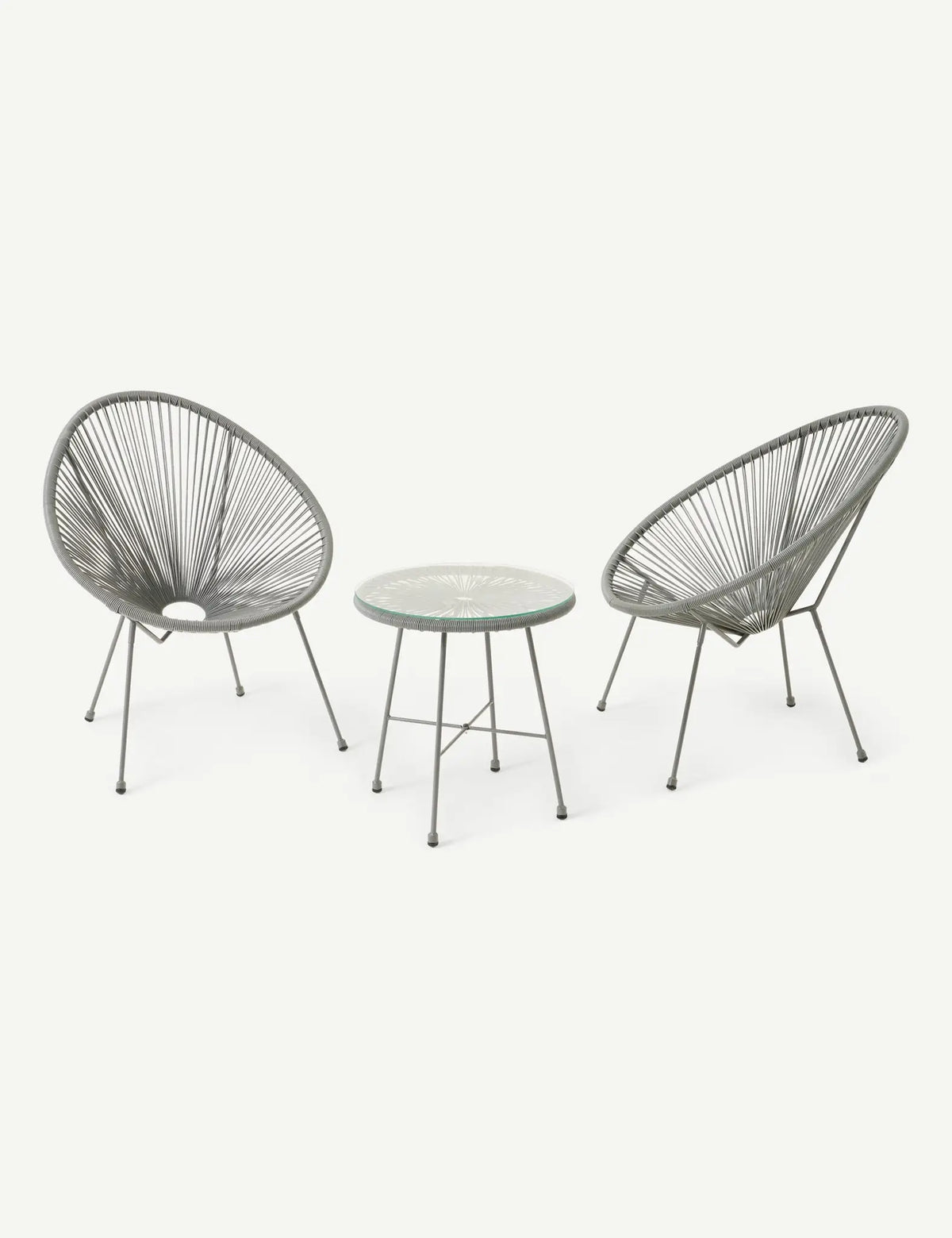 Royalcraft Outdoor Furniture Monaco 2 Seater Egg Chair Bistro Set - Grey House of Isabella UK