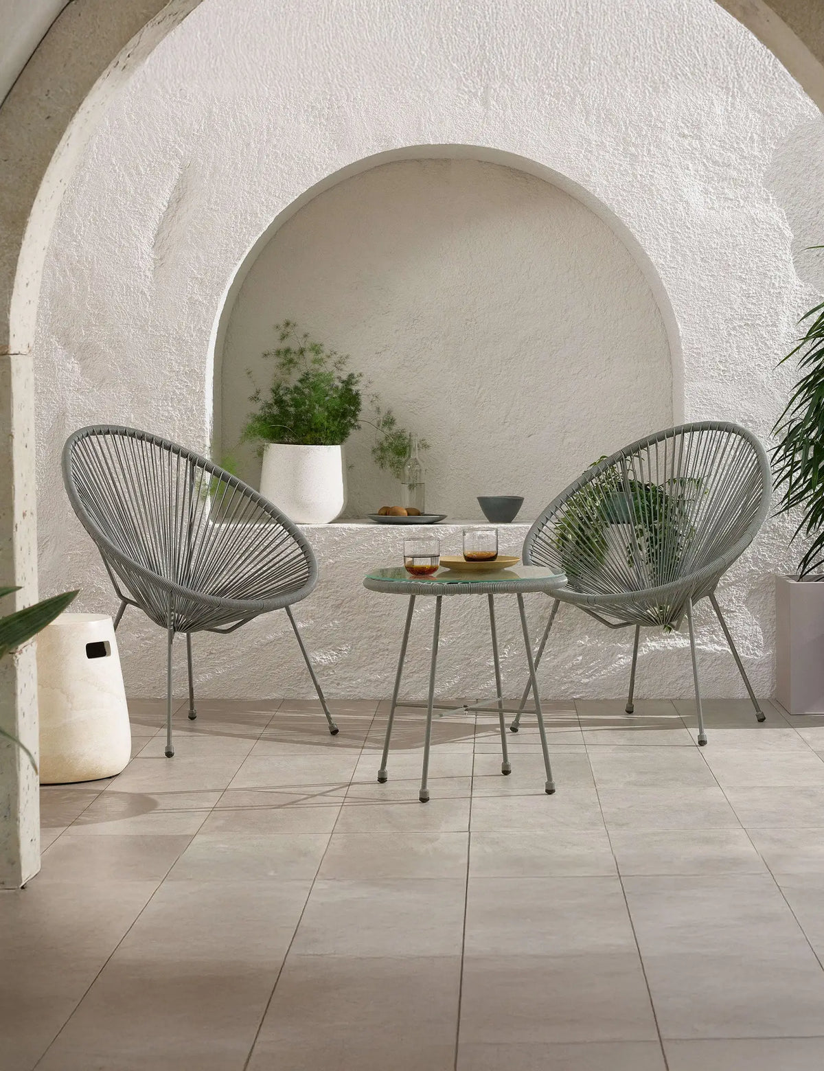 Royalcraft Outdoor Furniture Monaco 2 Seater Egg Chair Bistro Set - Grey House of Isabella UK