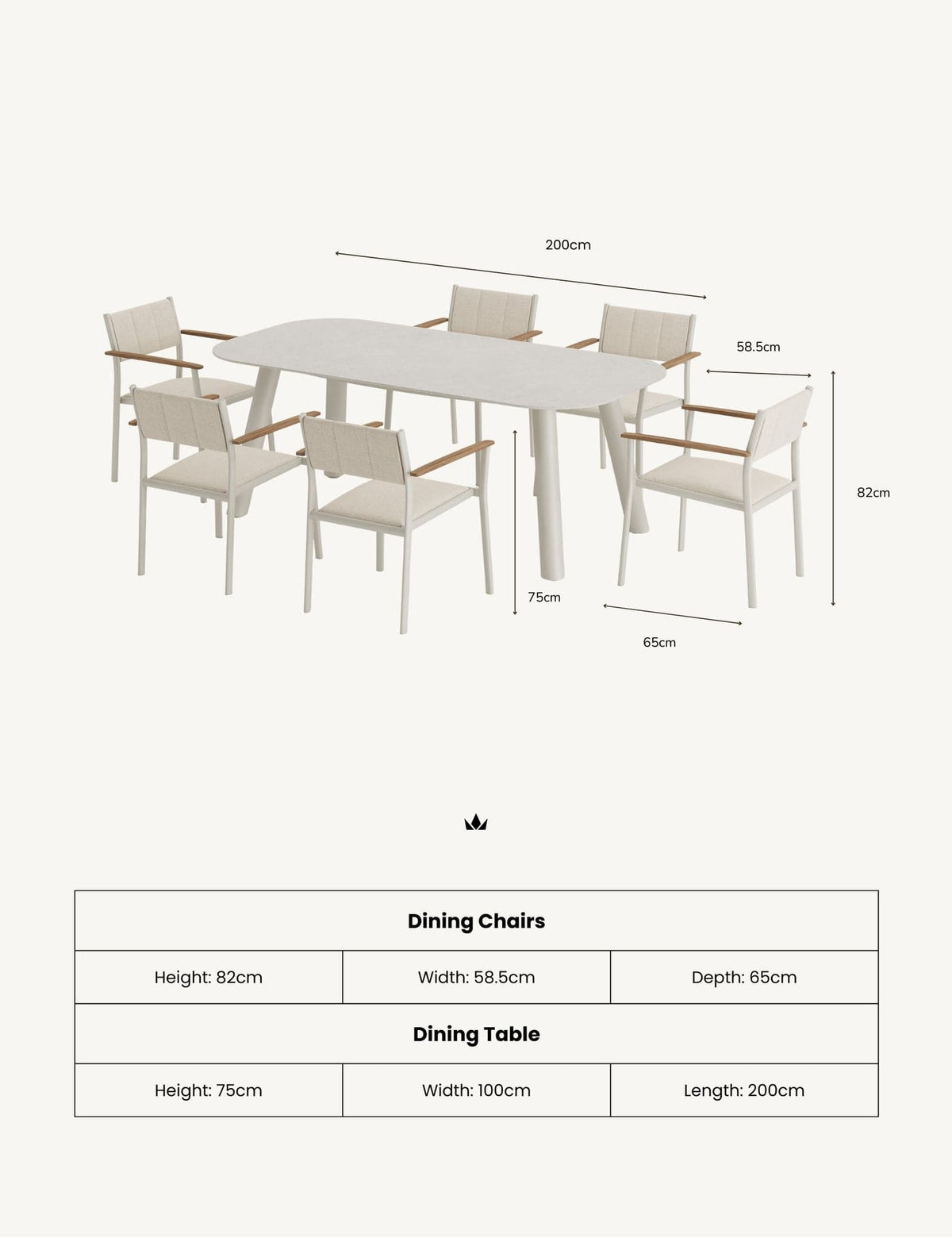 Royalcraft Outdoor Furniture NEXO 6-Seater Dining Table and Chairs House of Isabella UK