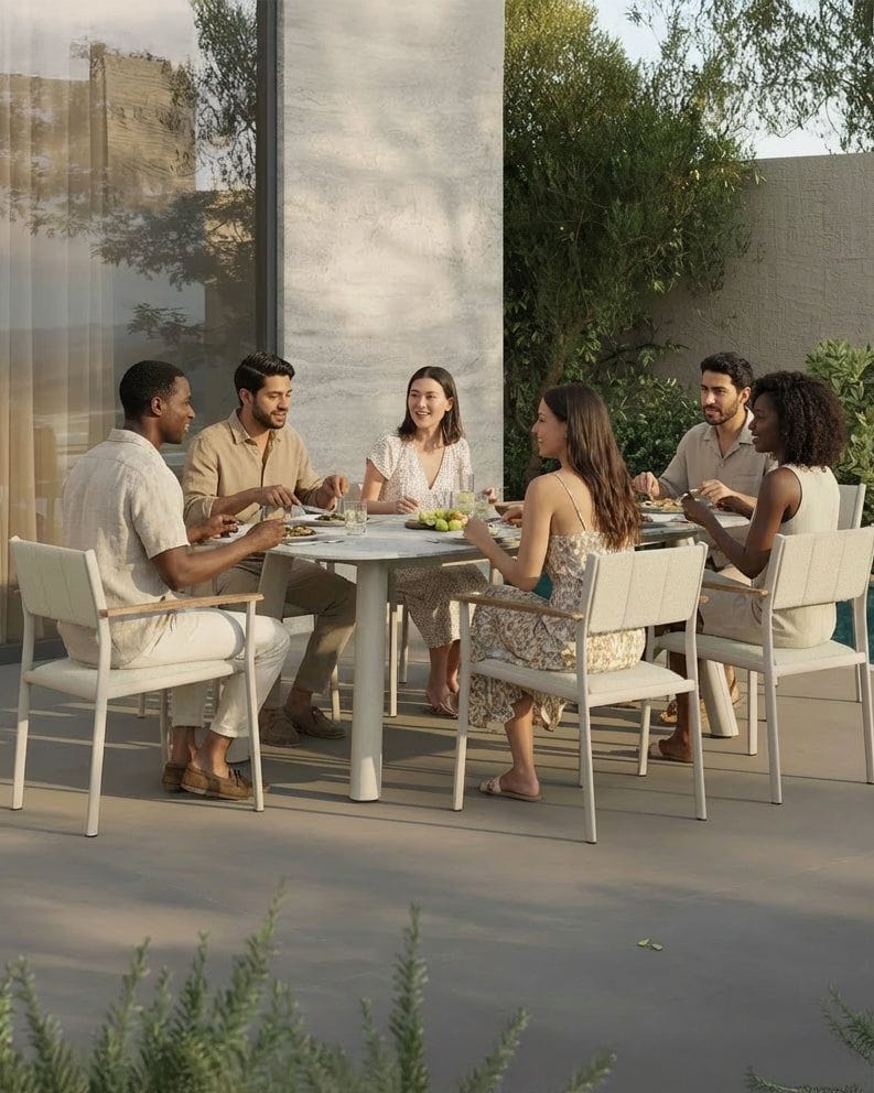 Royalcraft Outdoor Furniture NEXO 6-Seater Dining Table and Chairs House of Isabella UK