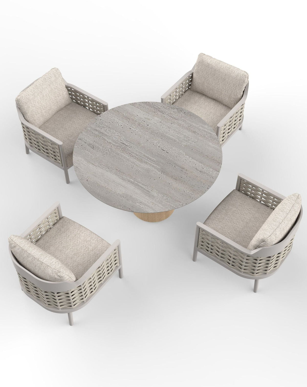 Royalcraft Outdoor Furniture OLMA 4-Seater Dining Table & Armchairs House of Isabella UK