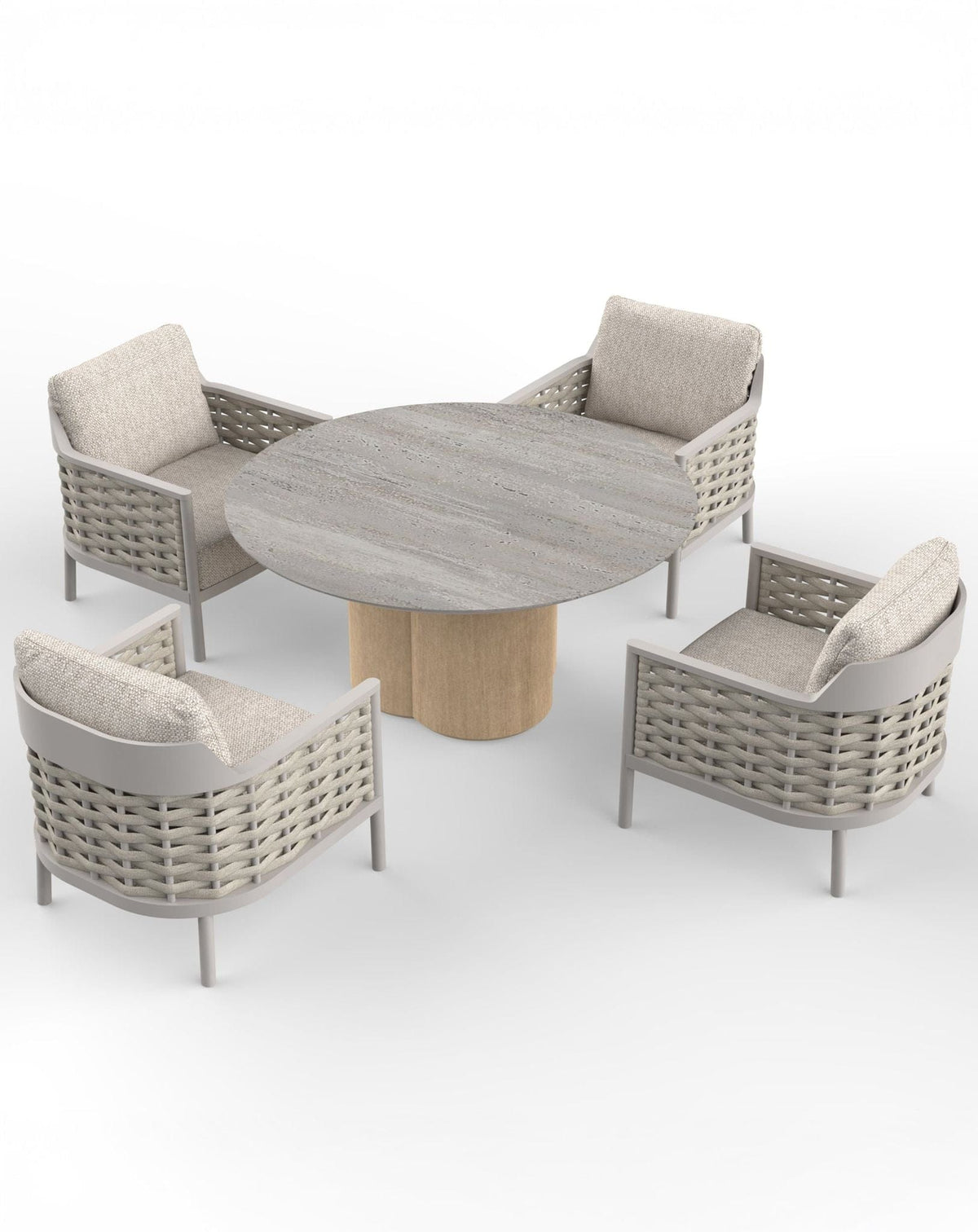 Royalcraft Outdoor Furniture OLMA 4-Seater Dining Table & Armchairs House of Isabella UK