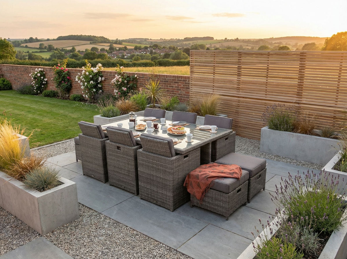 Royalcraft Outdoor Furniture Paris 10 Seater Cube Dining Set House of Isabella UK