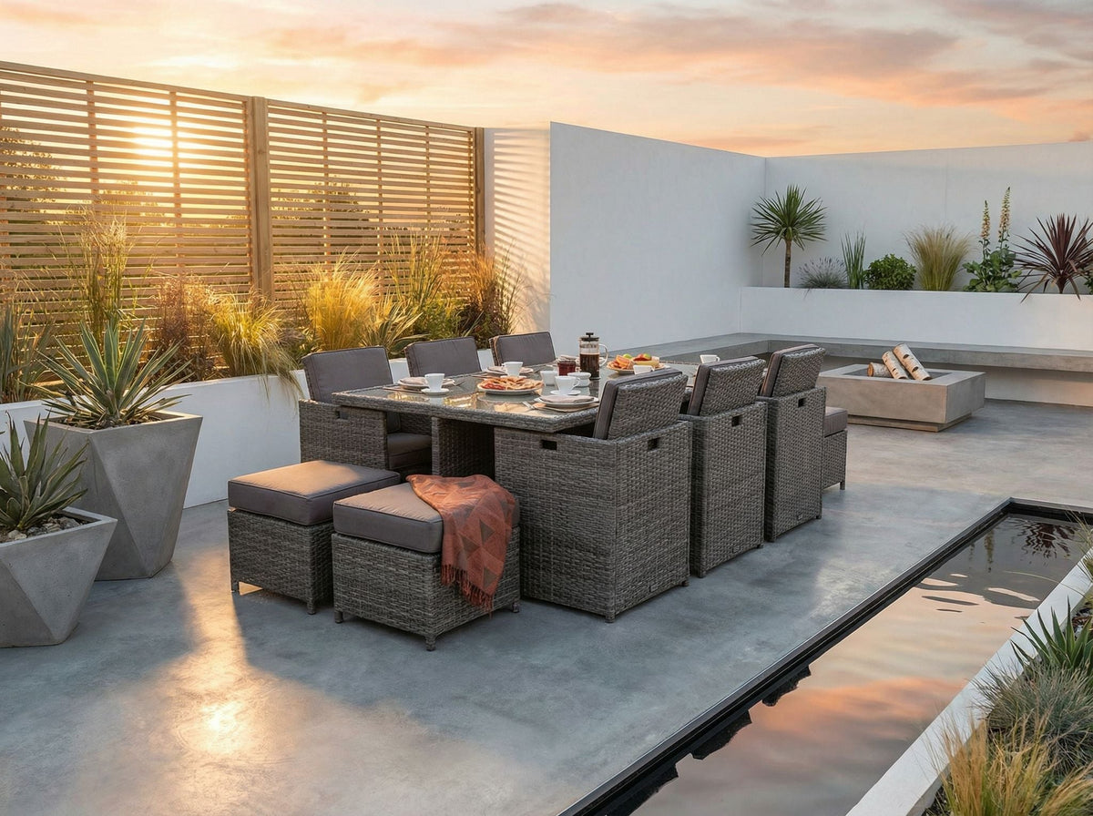 Royalcraft Outdoor Furniture Paris 10 Seater Cube Dining Set House of Isabella UK