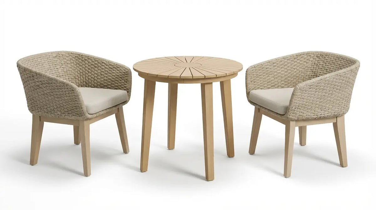 Royalcraft Outdoor Furniture Roma 2 Seater Round Sunray Bistro Set with Eden Dawn Chair House of Isabella UK