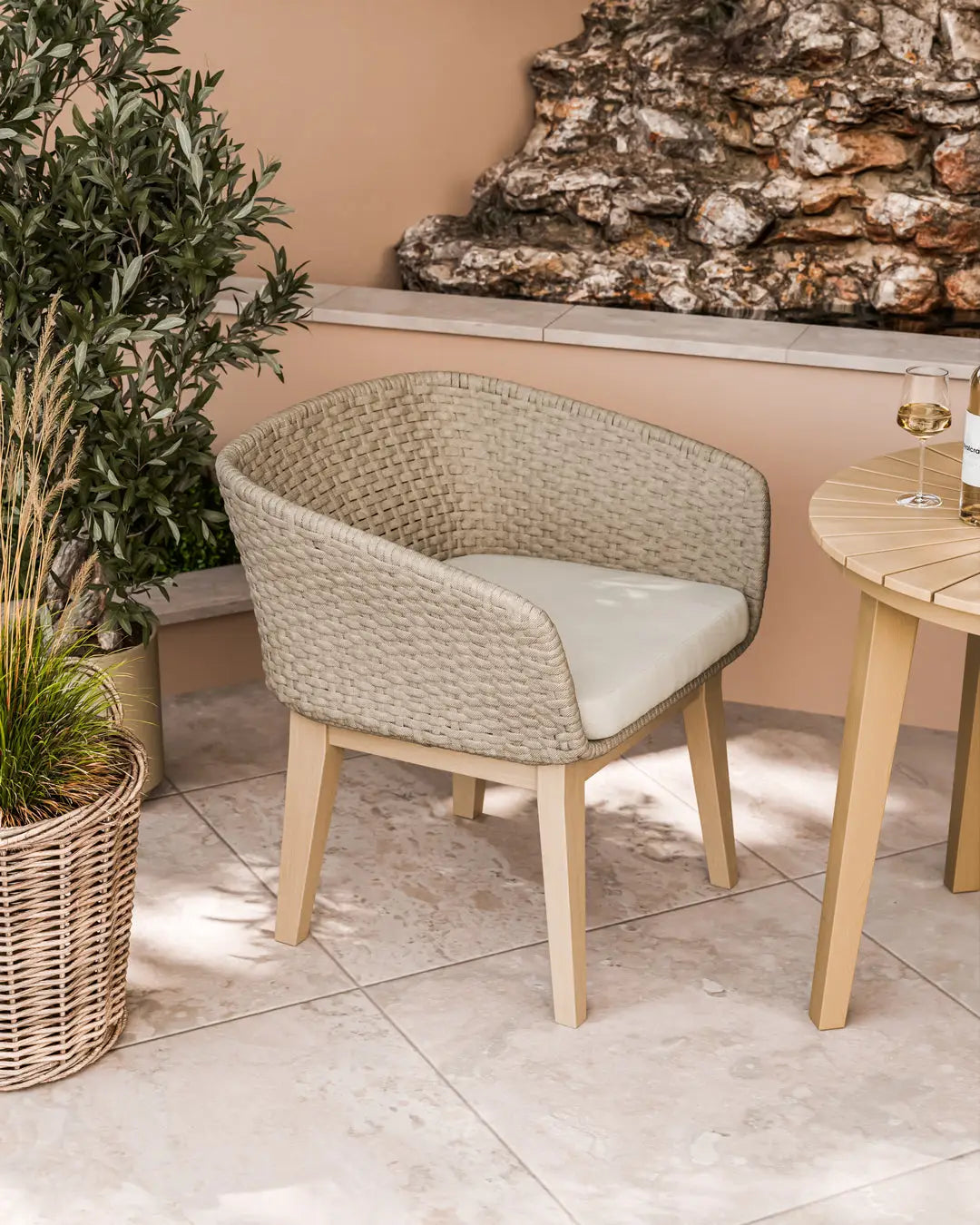 Royalcraft Outdoor Furniture Roma 2 Seater Round Sunray Bistro Set with Eden Dawn Chair House of Isabella UK