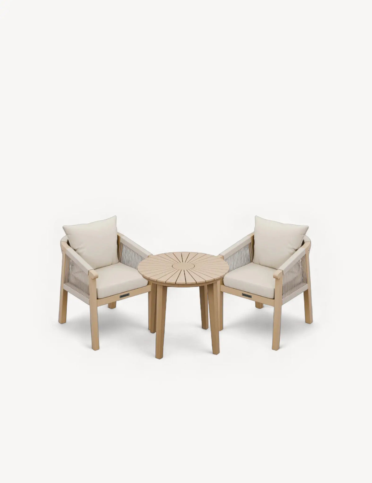 Royalcraft Outdoor Furniture Roma 2 Seater Round Sunray Bistro Set with Roma Dining Chairs House of Isabella UK