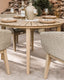 Royalcraft Outdoor Furniture Roma 4 Seater Round Sunray with Terrazzo Insert Dining Set with Eden Dawn Chairs House of Isabella UK