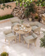 Royalcraft Outdoor Furniture Roma 4 Seater Round Sunray with Terrazzo Insert Dining Set with Eden Dawn Chairs House of Isabella UK