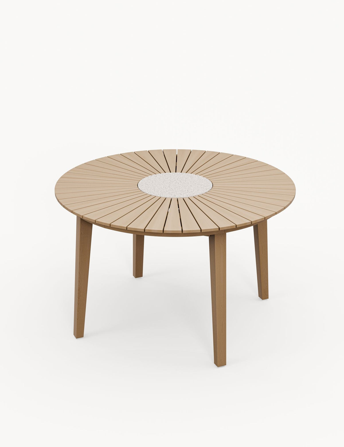 Royalcraft Outdoor Furniture Roma 4 Seater Round Sunray with Terrazzo Insert Dining Set with Roma Dining Chairs House of Isabella UK