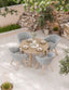 Royalcraft Outdoor Furniture Roma 4 Seater Round Sunray with Terrazzo Insert Dining Set with Sol Dining Chairs House of Isabella UK
