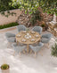 Royalcraft Outdoor Furniture Roma 6 Seater 150cm Round Sunray with Terrazzo Insert Dining Set with 6 Sol Dining Chairs House of Isabella UK