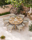 Royalcraft Outdoor Furniture Roma 6 Seater Round Sunray with Terrazzo Insert Dining Set with Eden Dawn Chairs House of Isabella UK