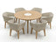 Royalcraft Outdoor Furniture Roma 6 Seater Round Sunray with Terrazzo Insert Dining Set with Eden Dusk Chairs House of Isabella UK