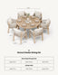Royalcraft Outdoor Furniture Roma 6 Seater Round Sunray with Terrazzo Insert Dining Set with Roma Dining Chairs House of Isabella UK