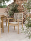 Royalcraft Outdoor Furniture Roma 6 Seater Round Sunray with Terrazzo Insert Dining Set with Roma Rope Stacking Chairs House of Isabella UK