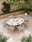 Royalcraft Outdoor Furniture Saturn 6 Seater Ellipse D Conical Dining Set with Eden Dawn Dining Chairs House of Isabella UK