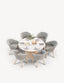 Royalcraft Outdoor Furniture Saturn 6 Seater Round Conical Dining Set with Sol Dining Chairs House of Isabella UK