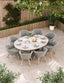 Royalcraft Outdoor Furniture Saturn 8 Seater Ellipse D Conical Dining Set with Sol Dining Chairs House of Isabella UK