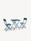 Royalcraft Outdoor Furniture Venice 2 Seater Folding Bistro Set in Caribbean Blue House of Isabella UK
