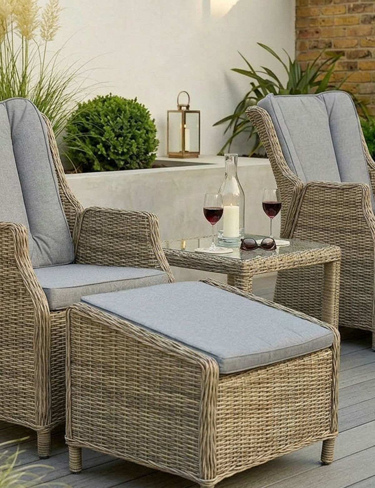 Royalcraft Outdoor Furniture Wentworth 2 Seater Recliner Comfort Set House of Isabella UK