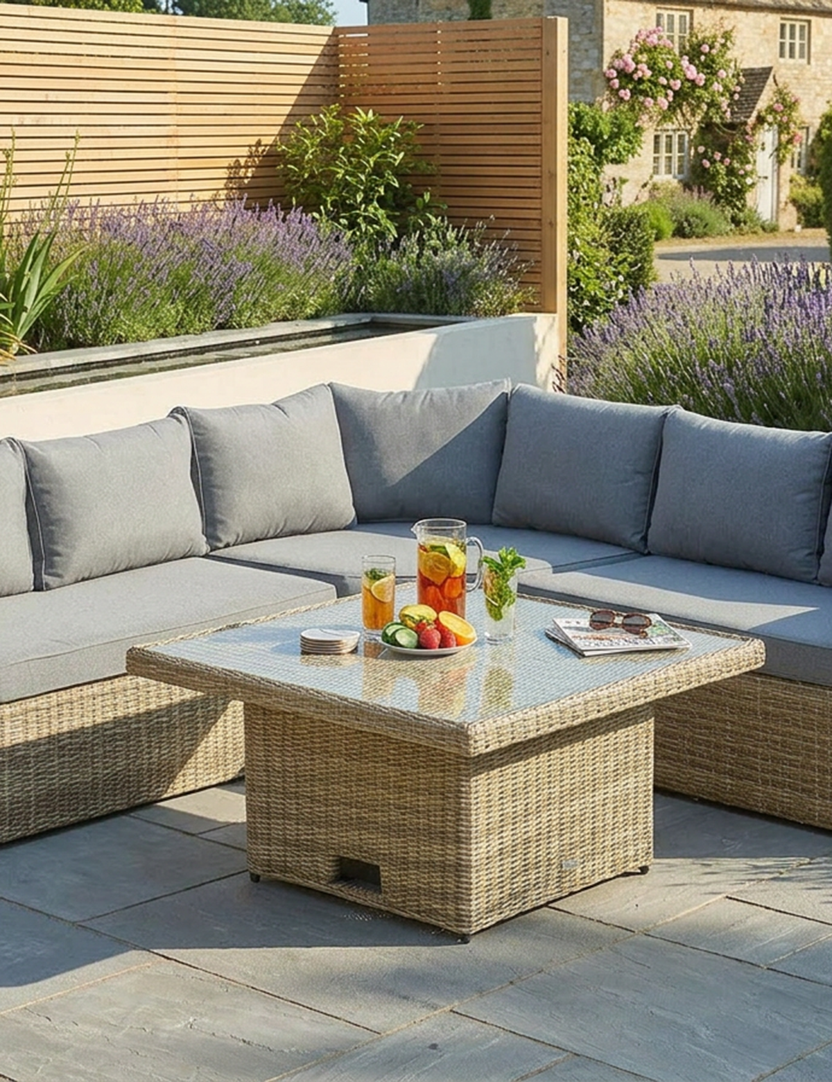Royalcraft Outdoor Furniture Wentworth 6 Seater Adjustable Corner Lounging Set House of Isabella UK