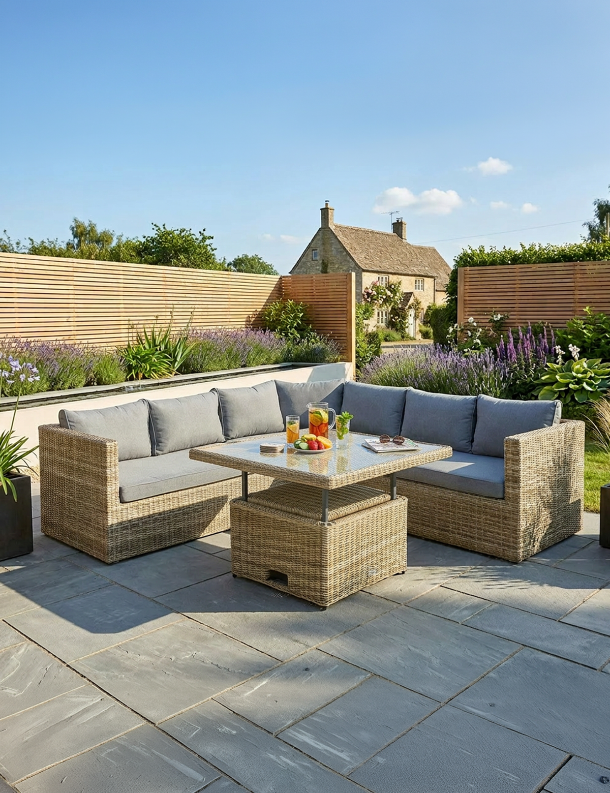 Royalcraft Outdoor Furniture Wentworth 6 Seater Adjustable Corner Lounging Set House of Isabella UK