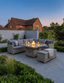 Royalcraft Outdoor Furniture Wentworth 8 Seater Deluxe Modular Corner Dining & Lounging Set with Square Fire Pit Table House of Isabella UK
