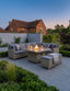 Royalcraft Outdoor Furniture Wentworth 8 Seater Deluxe Modular Corner Dining & Lounging Set with Square Fire Pit Table House of Isabella UK