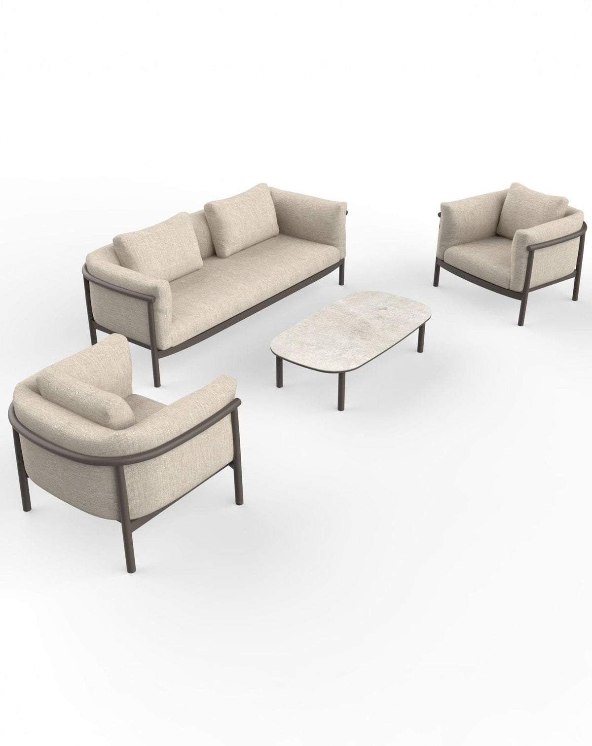 Royalcraft Outdoor Furniture ZOYA 4-Seater Lounging Set with Coffee Table House of Isabella UK