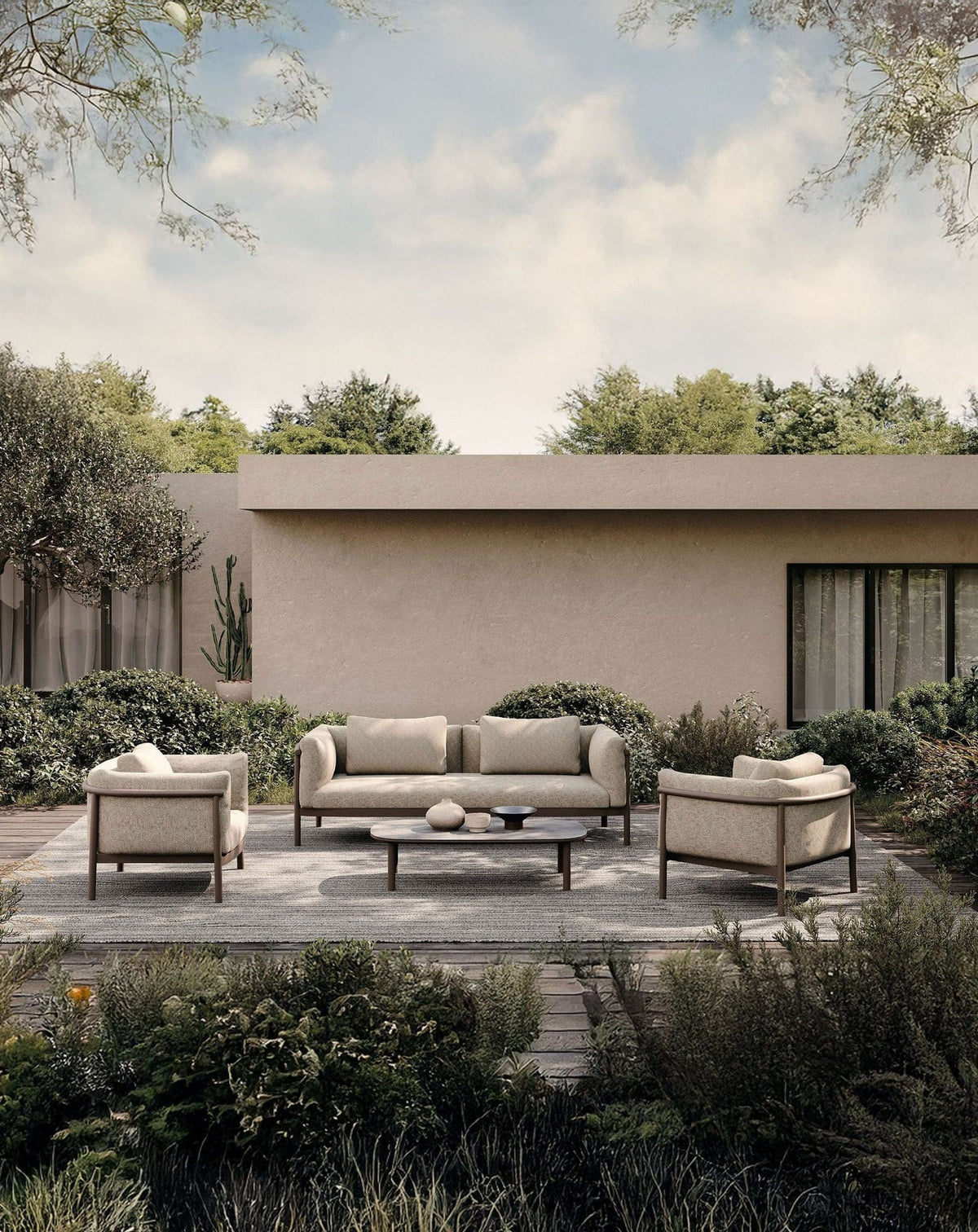 Royalcraft Outdoor Furniture ZOYA 4-Seater Lounging Set with Coffee Table House of Isabella UK
