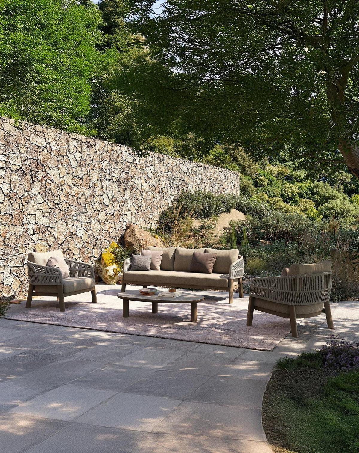 Royalcraft Outdoor Furniture ZURO 5-Seater Lounging Set with Coffee Table House of Isabella UK