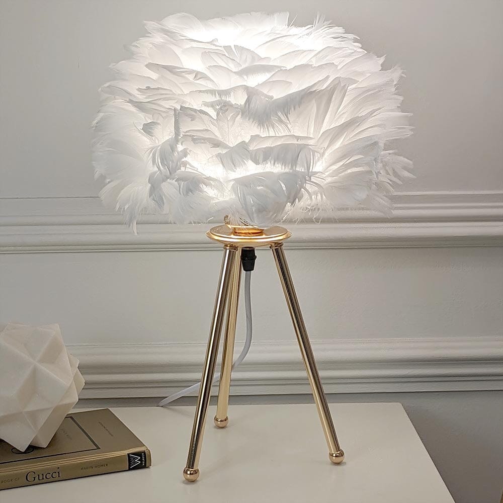 Sara Gold Tripod Feather Table Lamp