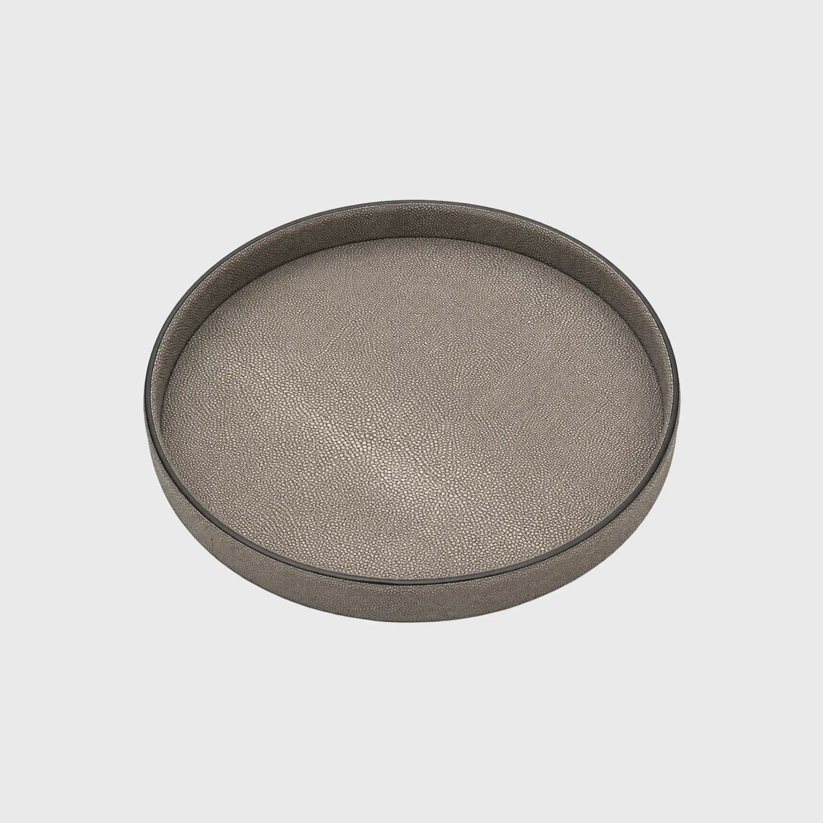 Selvedge Round Tray Grey Shagreen