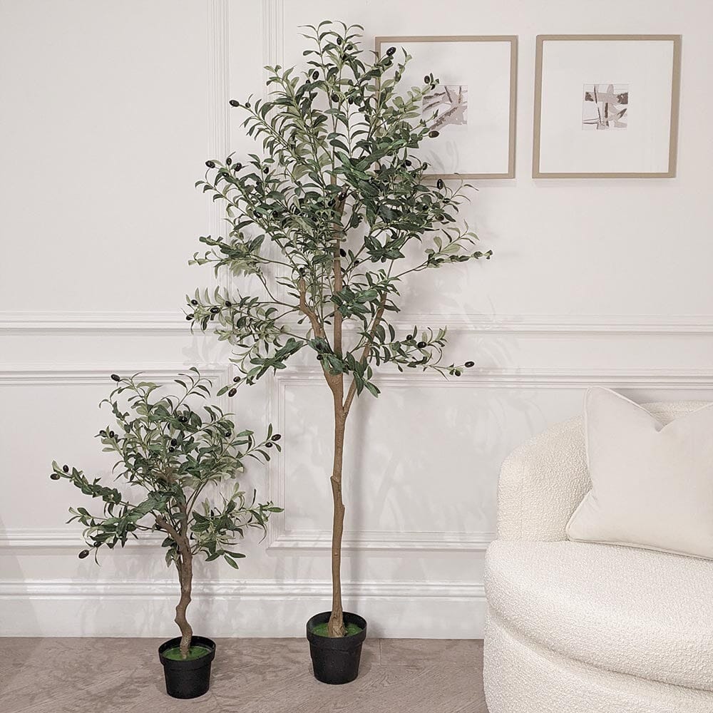 Set of 2 Faux Potted Olive Trees