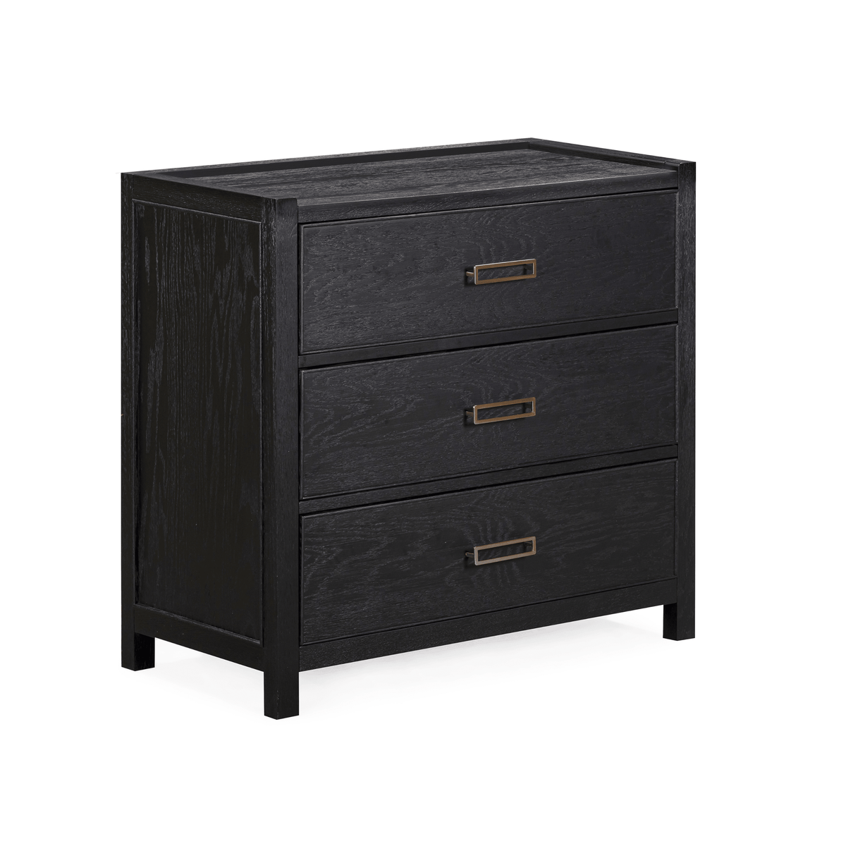 Soho Black Oak Veneer 3 Drawer Chest