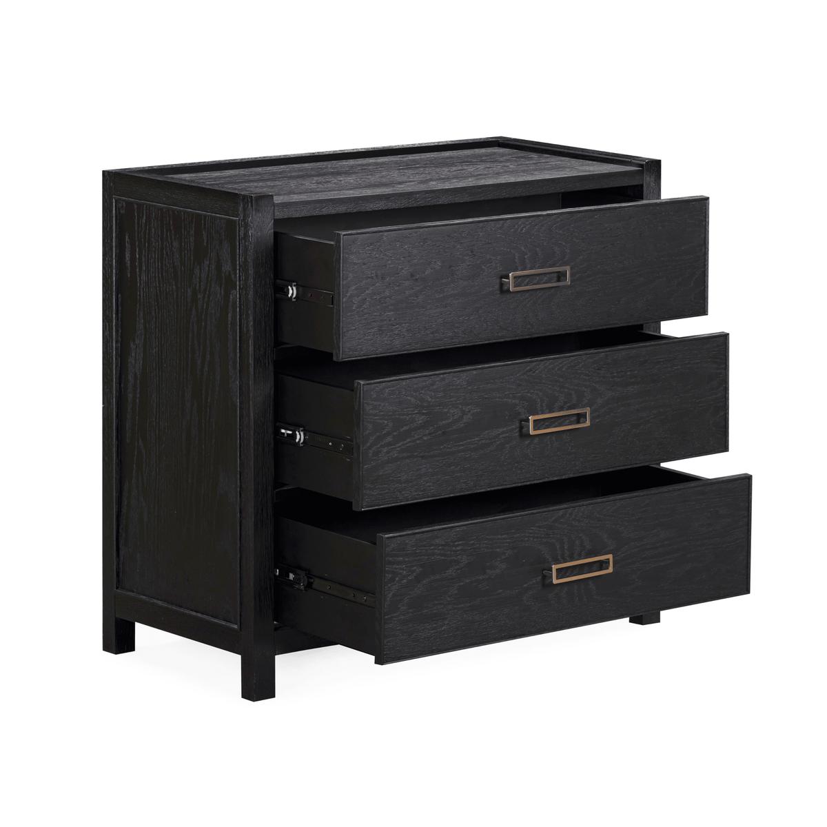 Soho Black Oak Veneer 3 Drawer Chest