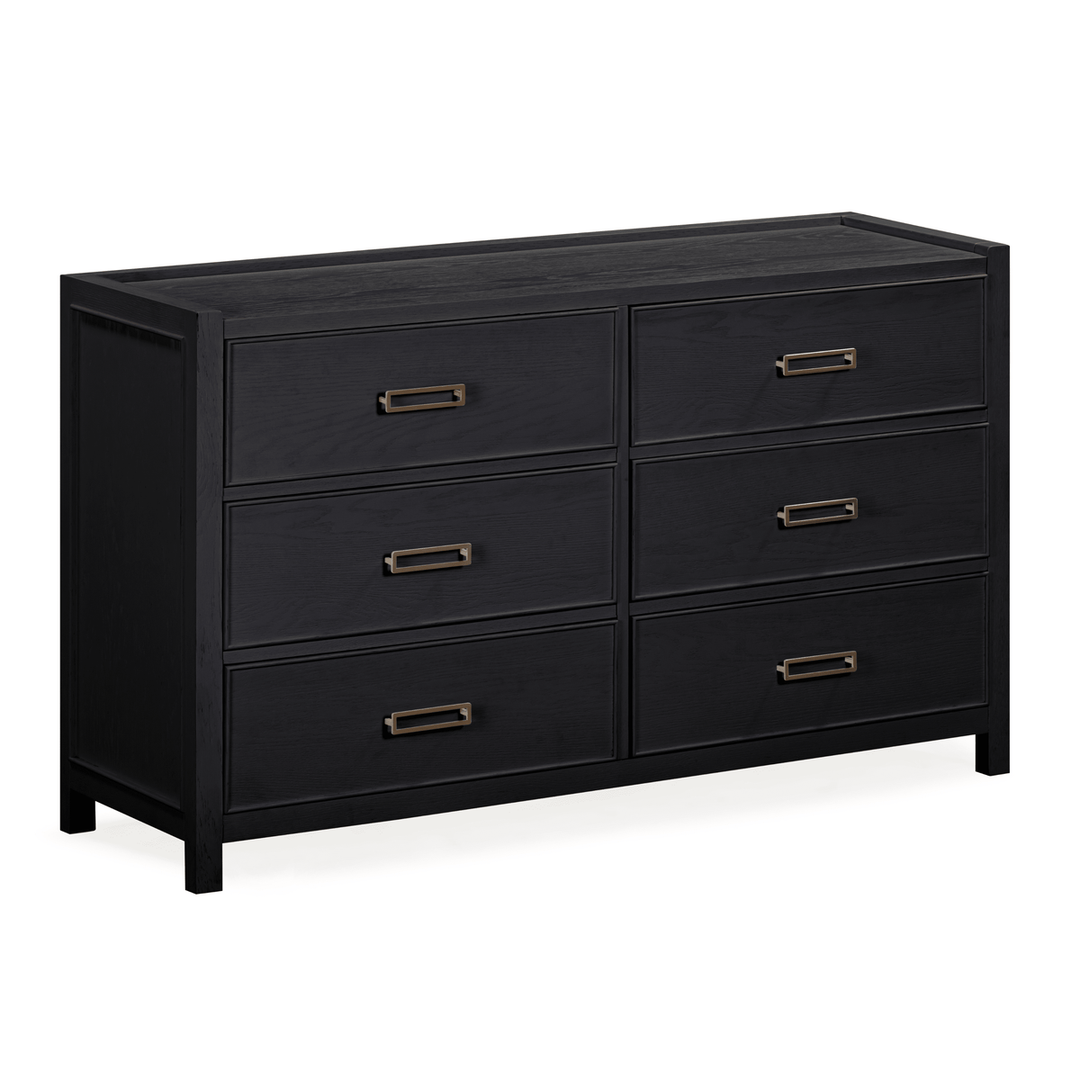 Soho Black Oak Veneer 6 Drawer Chest