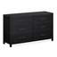 Soho Black Oak Veneer 6 Drawer Chest