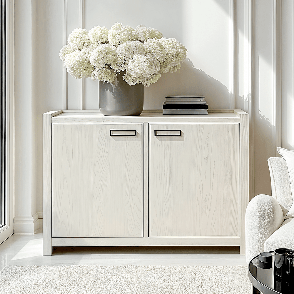 Soho Cream Oak Veneer 2 Door Sideboard