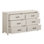 Soho Cream Oak Veneer 6 Drawer Chest