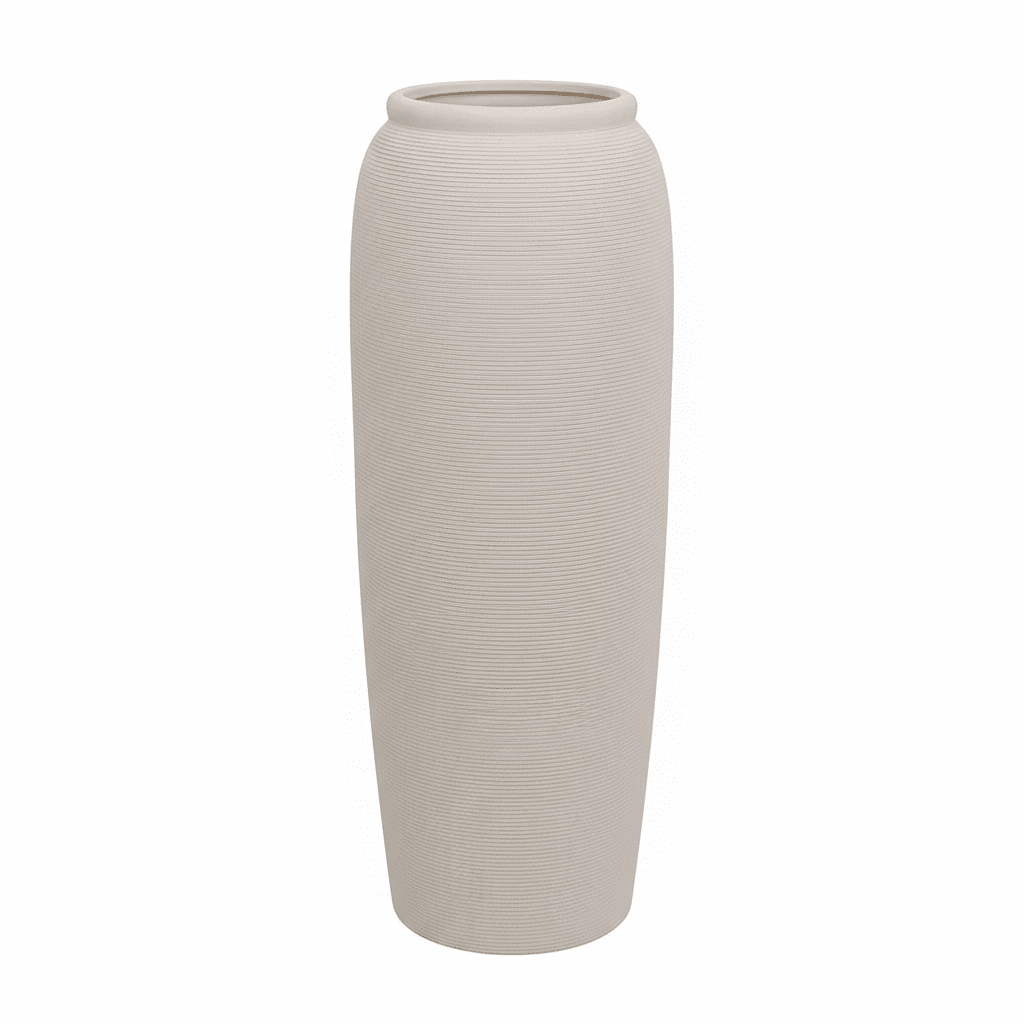 Solis XL Floor Standing Stone Ceramic Neutral Vase