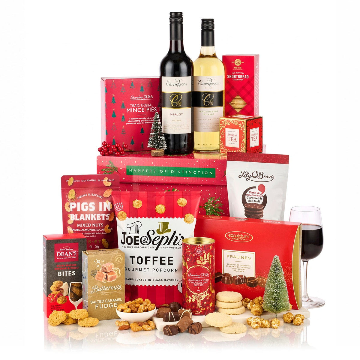 Spicers Of Hythe Gifts & Hampers Classic Christmas Gift Box | Red & White Wine Christmas Hamper | Christmas 2026 House of Isabella UK