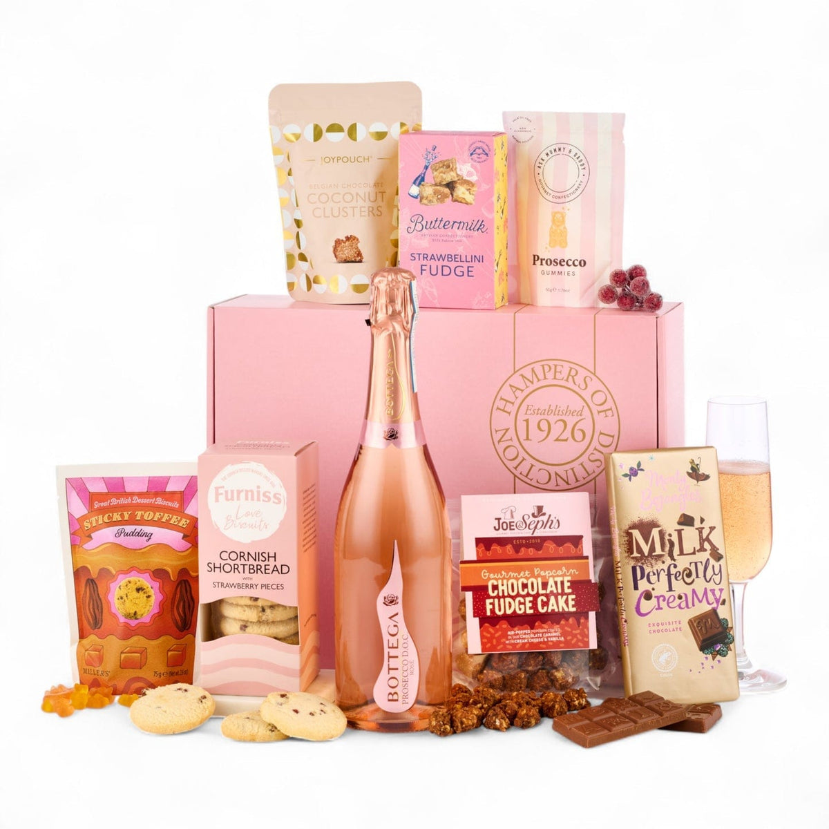Spicers Of Hythe Gifts & Hampers Luxury Rose Prosecco Gift Box House of Isabella UK