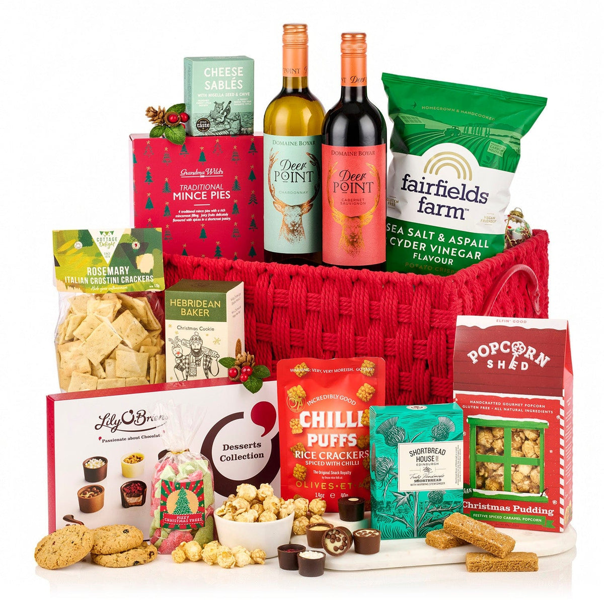 Spicers Of Hythe Gifts & Hampers Merry & Bright | Red & White Wine Gift Basket | Christmas 2026 House of Isabella UK