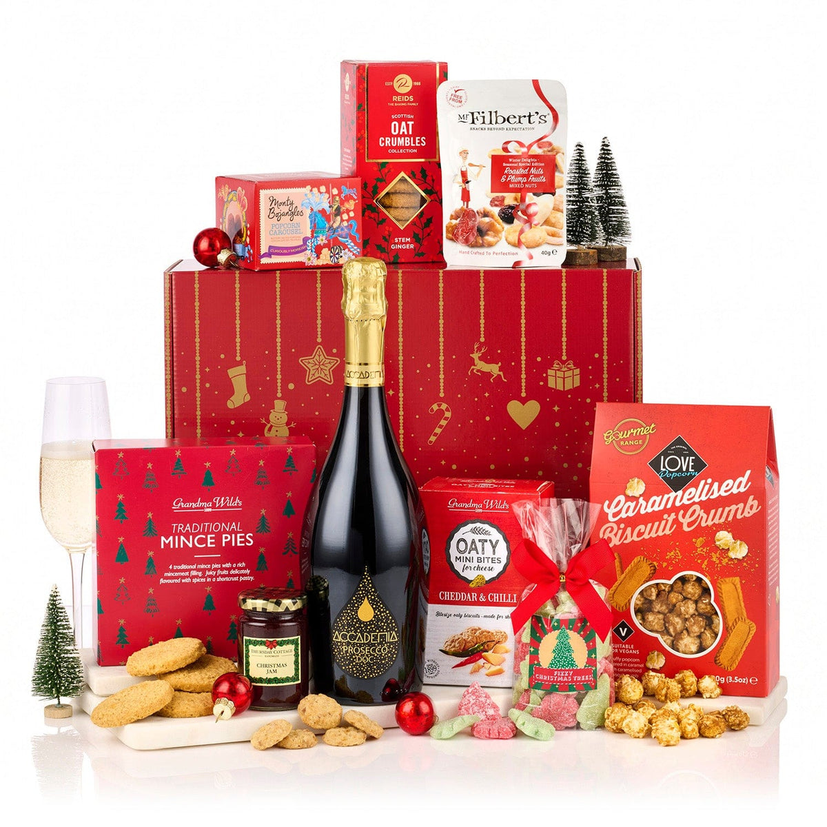 Spicers Of Hythe Gifts & Hampers The Redsleeves with Prosecco | Premium Corporate Prosecco Hamper | Christmas 2026 House of Isabella UK
